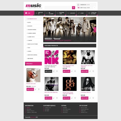 Music Store OpenCart Template