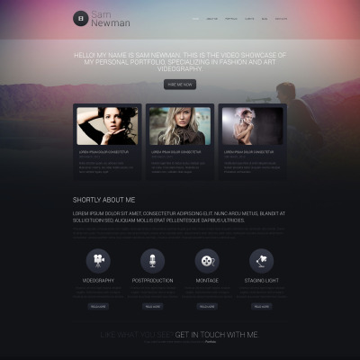 Videographer Portfolio Drupal Template