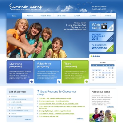 Summer Camp Templates | TemplateMonster